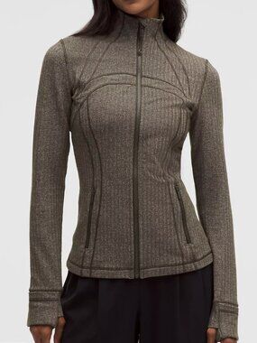 Lululemon Define Jacket: Heathered Herringbone Olive Brown Dark Olive